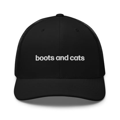 boots and cats | trucker hat