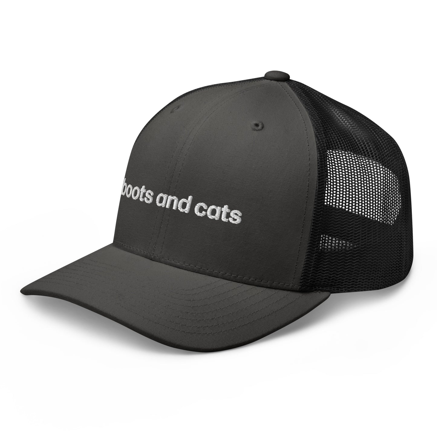 boots and cats | trucker hat