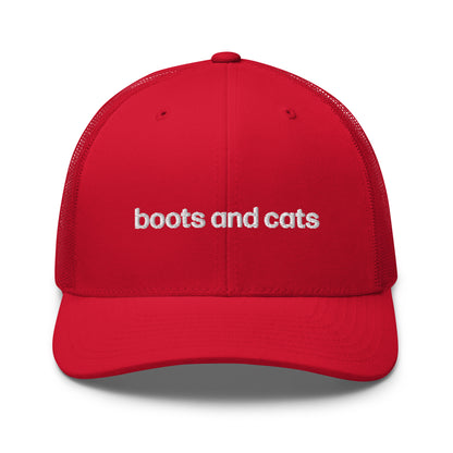 boots and cats | trucker hat